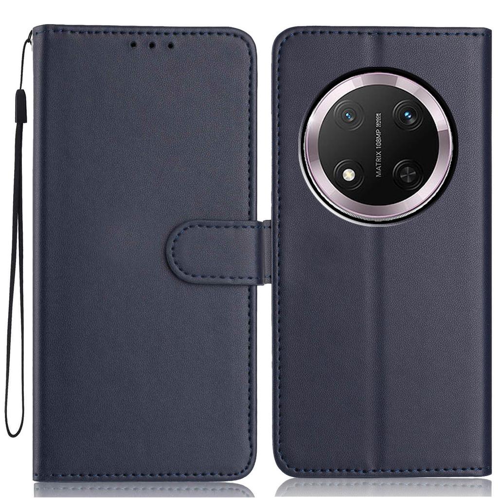 For Honor X9c 5G/Magic7 Lite 5G Wallet Case with Strap/Multiple Card Slots Solid Color Leather Stand Phone Cover