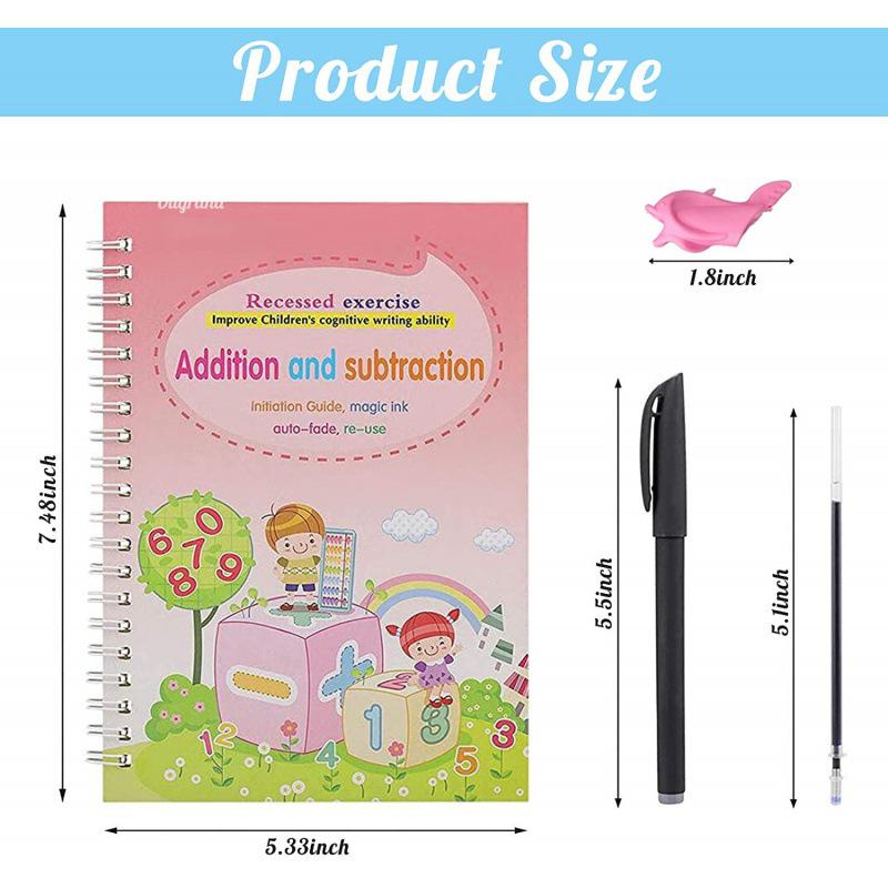 Набор для практики каллиграфии на глобальном английском: Дошкольный контроль ручки и волшебные наклейки для письма для детей