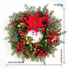 Christmas Red Berry Wreath with Bow - Decorative Hanging for Doors and Windows