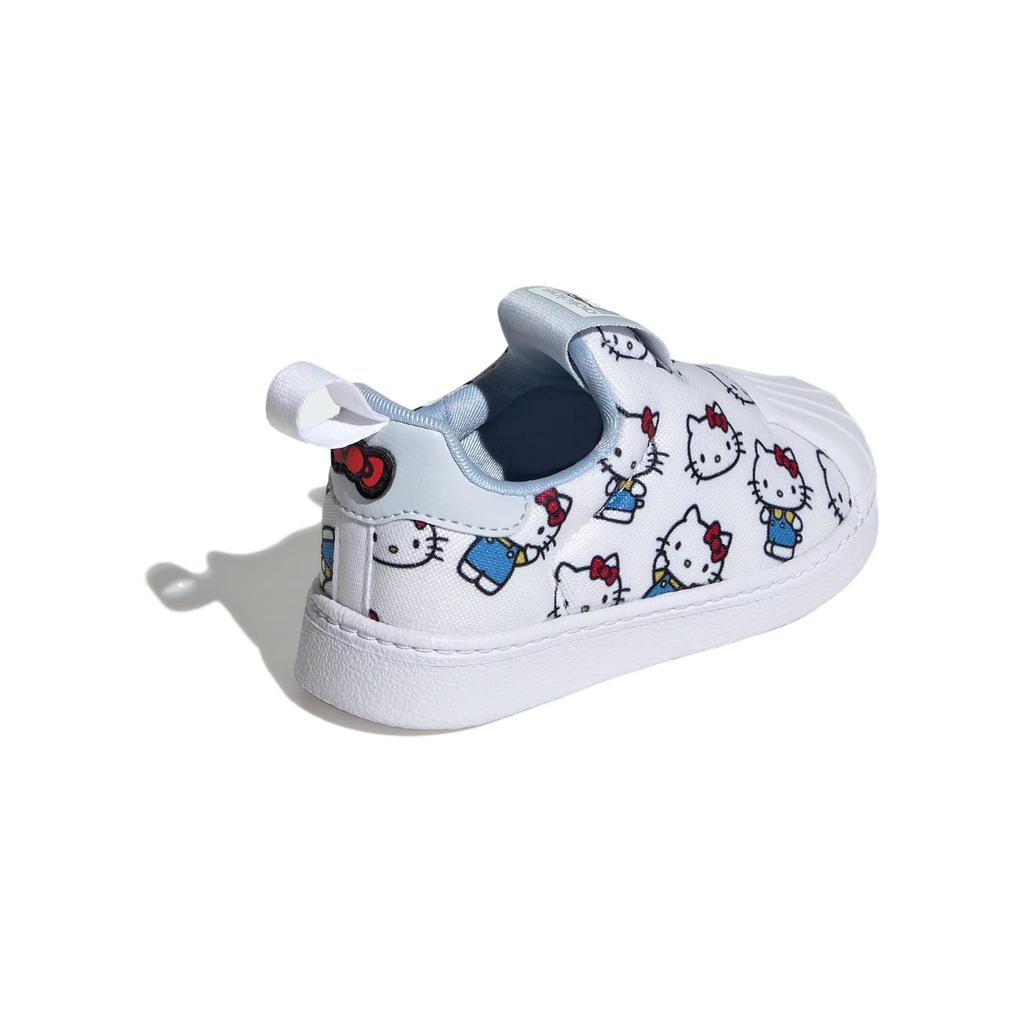Hello Kitty x adidas Superstar 360 I Белые кроссовки для малышей с принтом по всей поверхности, облачно-белые, небесно-голубые, сияюще-голубые IF7019