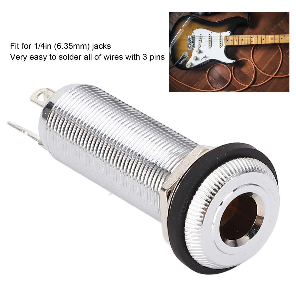 2PCS Metal Guitar Bass Jack 6.35mm Input Output Jack Electric Guitar Parts For Electric Guitar