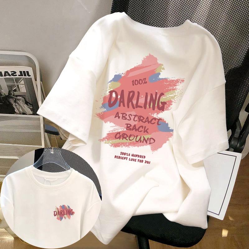 Summer Kids Adult Fashion Print Short Sleeve T-Shirt Outdoor Casual O-Neck Oversized Women's Tees Top Girl Clothing