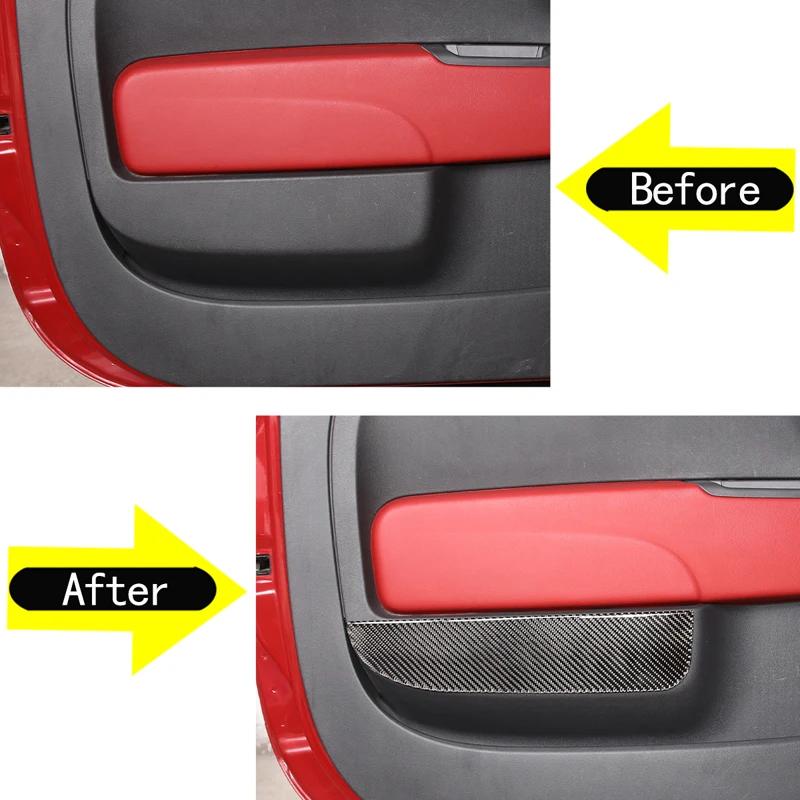 For 2011-2019 Fiat 500 Soft Carbon Fiber Style Car Styling Car Car Door Anti-kick Panel Cover Sticker Interior Accessories