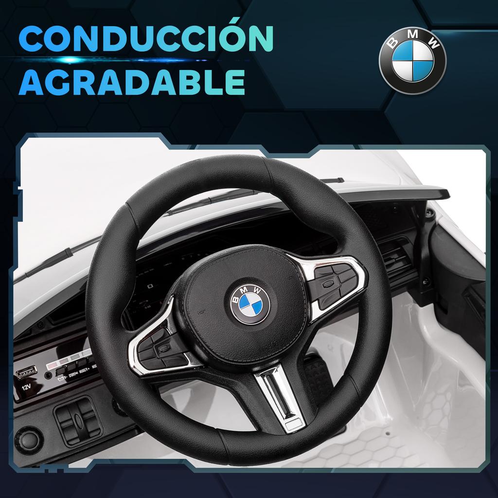 BMW M4 Kids Ride-On Car, 12V, Remote, Headlights, Horn, Music, Speed 3-5 km/h, White