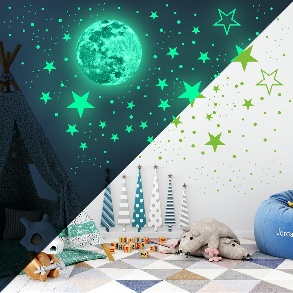 Kids Wall Stickers Home Decals Glow in The Dark Stars for Ceiling Glowing Ceiling Decals Stickers