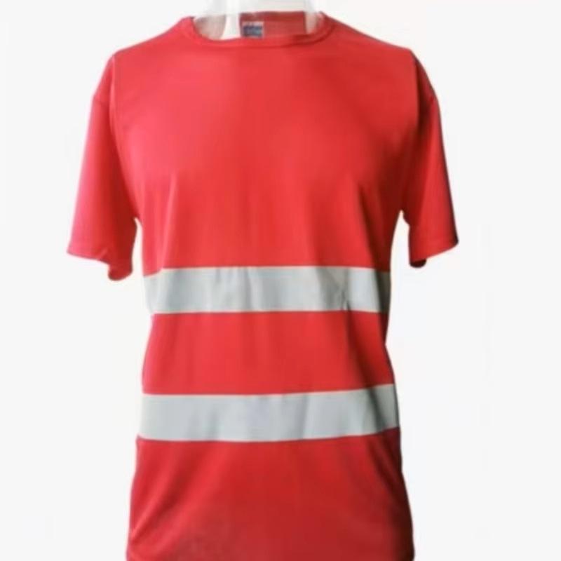 Fluorescent High Visibility Reflective Shirts Safety Polo t-Shirt Construction Shirt Fast Dry Work Wear Night Cycle Biking