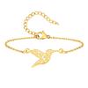 Prjewel Браслеты с колибри для женщин, ювелирные изделия, полый кулон в виде животного, браслет из нержавеющей стали, подарки на День матери