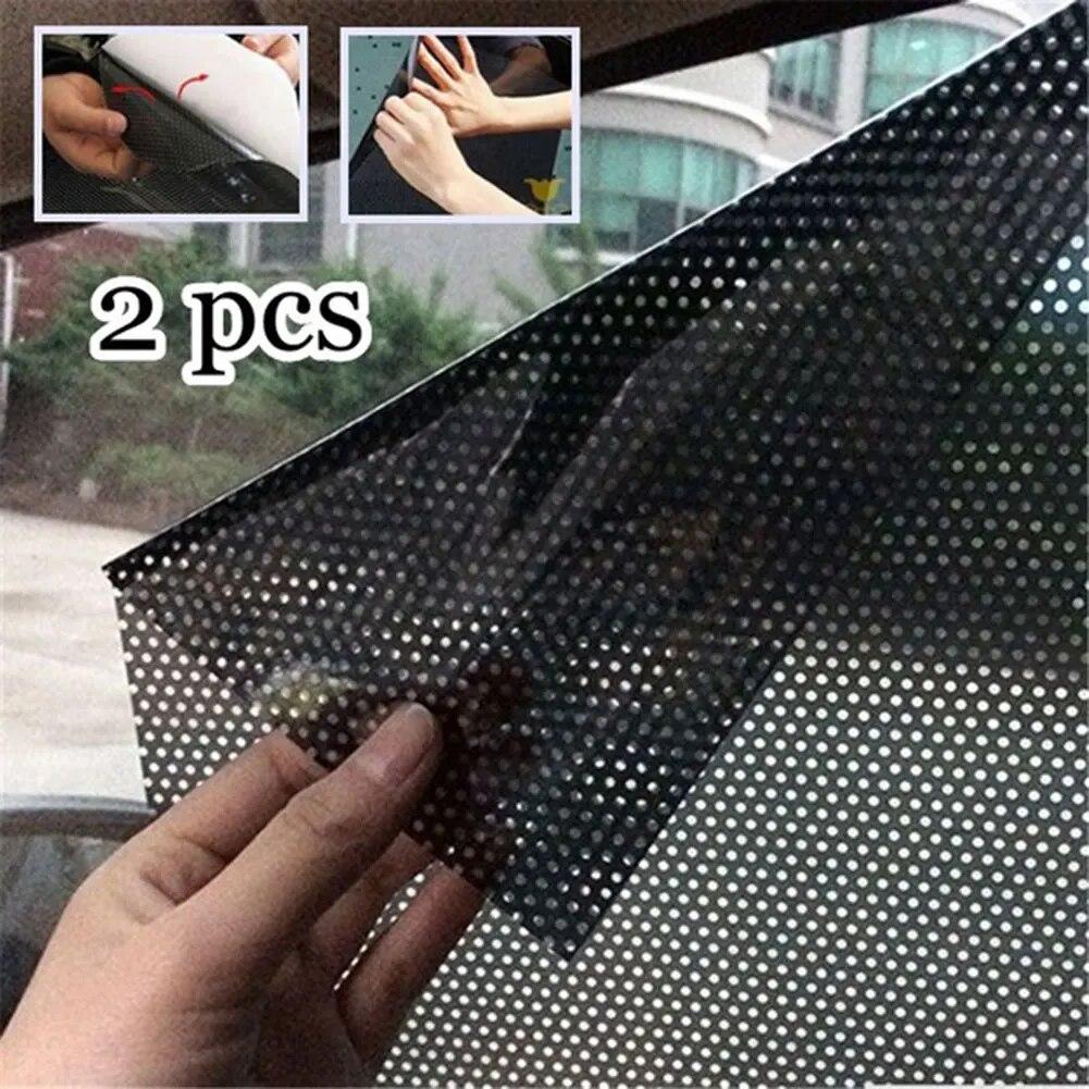 2PCS Car Styling PVC Car Side Window Sunshades Electrostatic Sticker Sunscreen Film Decal Car Sun Shade Cover Car Curtain Blinds