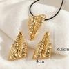 European and American Simple and Versatile Triangular Printing Stud Earrings Necklace Set Metal Style Light Luxury Jewelry Women