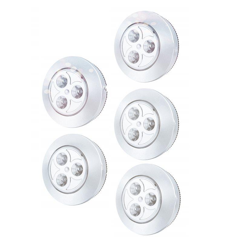 B-Est 20 Pack LED Battery-Powered Wireless Night Tap Press Lamp Stick-On Push Safe Lights For Hallway Kitchen Bedroom Silver