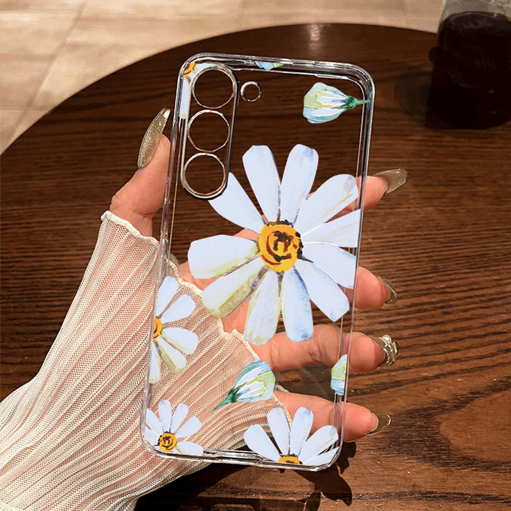 Monstera Deliciosa Лавандовый Цветочный Чехол Для Телефона Для Samsung Galaxy A56 A16 A26 A36 A37 A57 A21S A53 A33 A73 A12 Прозрачный Чехол