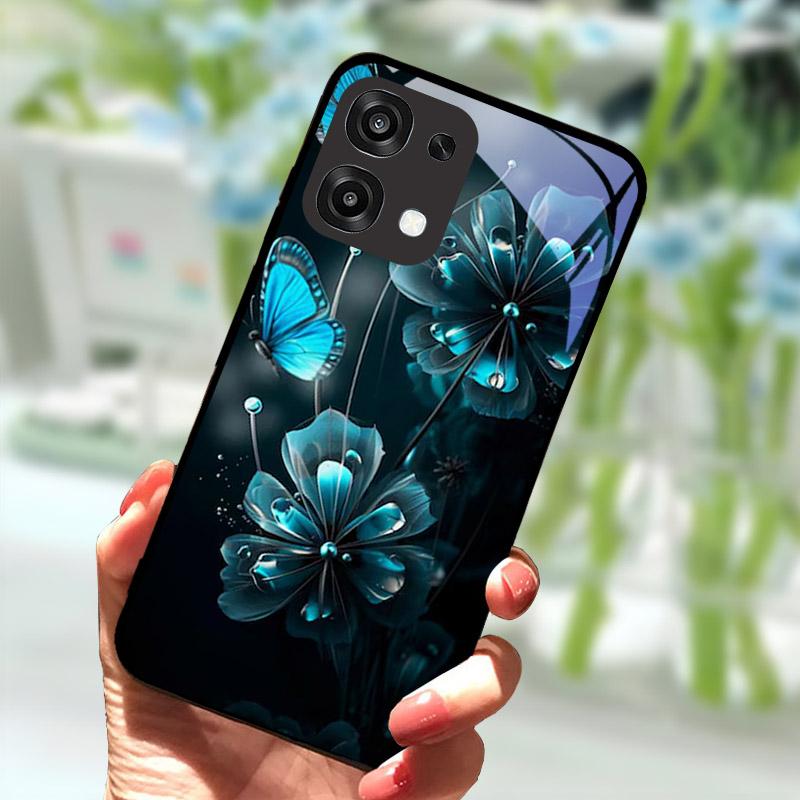 Tempered Glass Phone Case For OPPO A6 Pro A6Pro 5G CPH2781 Case Cool Fashion Painted Cover For Oppo F31 F 31 5G Back Cover Coque
