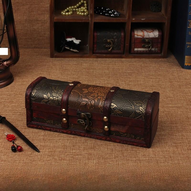 Wooden Hairpin Storage Box With Illustration Design For Home Office Decor And Gift