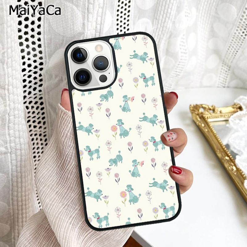 Мультяшный чехол для телефона с изображением пуделя Для iPhone 17 Air 16 16e 15 plus 11 12 13 14 pro max корпус