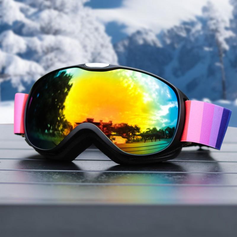 Dual-Layer Anti-Fog Ski Goggles Adults Windproof Sandproof UV-Protective Snow Sports Eyewear With Lens Compatibility