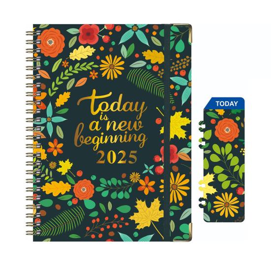 Планировщик 2025 года, блокнот с плотной бумагой, чернила, герметичные, двусторонние, для записи, отслеживания встреч, блокнот сзади