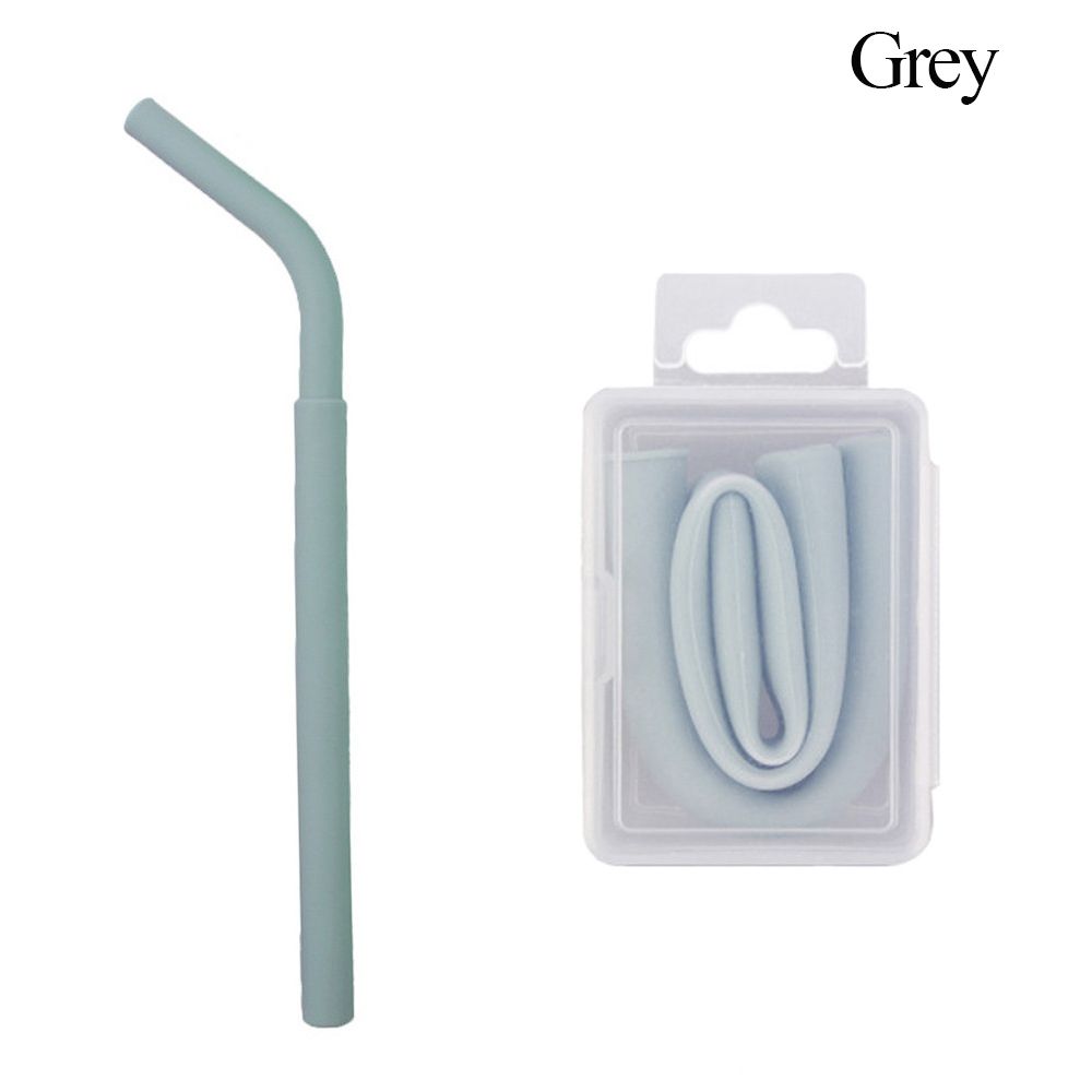 Reusable Drinkware Barware Cleaning Brush Silicone Straws Bar Accessories Foldable Drinking Straw