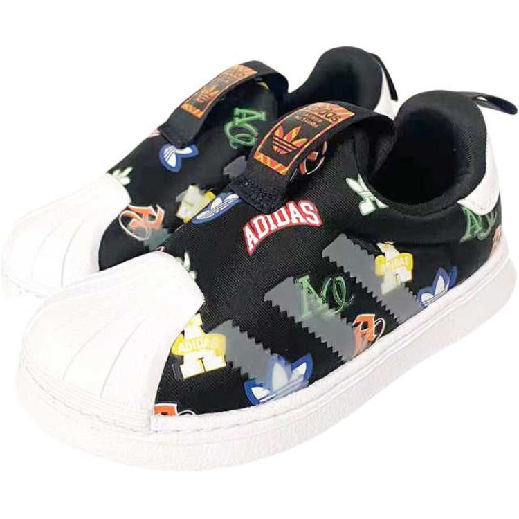 adidas Оригинальные Superstar 360 I Модные Классические Противоударные Амортизирующие Прочные Дышащие Низкие Кроссовки для Ходьбы Детская Обувь Черный JS0684