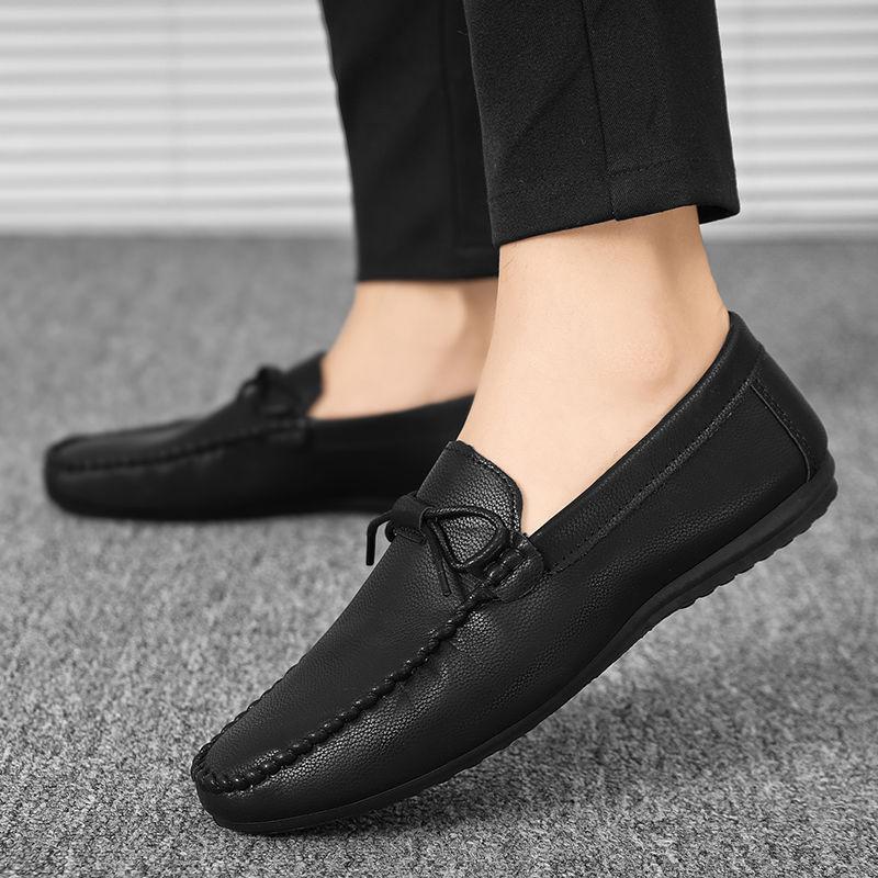 Fashion Moccasin Slip-on Men's Leather Shoes Non Flat Summer Sale Common Social Size 45 Low Price Classic Original Pu Male Casual Shoe