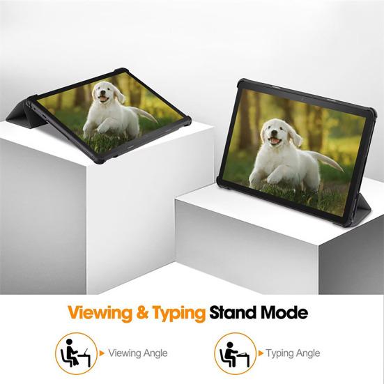 Защитный чехол для планшета Fire-HD 10, складной тонкий однотонный противоударный чехол из искусственной кожи с полным покрытием, тройной складной чехол-подставка для планшета