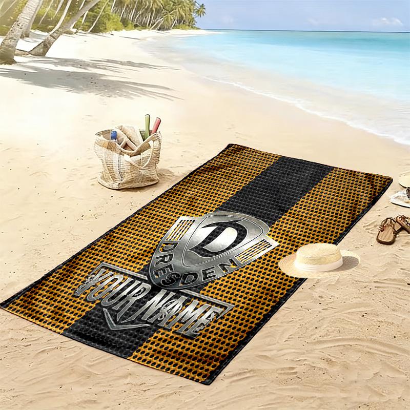 Dynamo Dresden Custom Name Print Beach Towel Large Soft Quick Dry Towel For Beach Camping Swimming