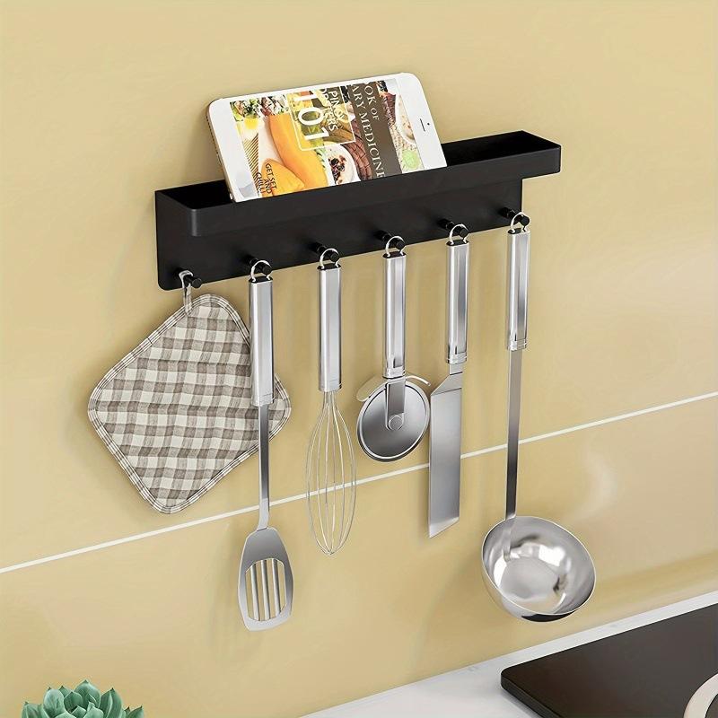 Wall-mounted Key Hanger Without DrillingTraceless Wall-mounted Kitchenware Storage Rack Bathroom Storage Rack