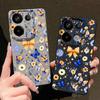 Чехол с цветочным узором и синей бабочкой для Xiaomi 14T 13T 11T Pro Funda Redmi Note 14 13 12 11 Pro 5G 4G Силиконовая крышка с текстурой кожи