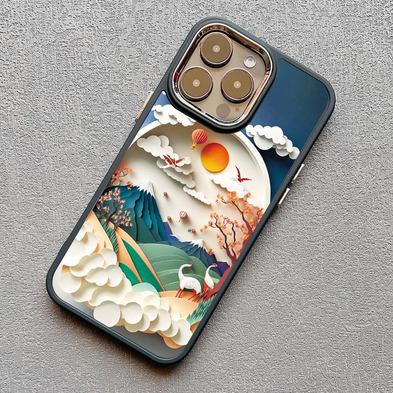 Печать чехла для телефона с пейзажем Для iPhone 13 15 11 12 Pro Max 14 7 8 Plus SE2 XS X XR Креативные горы Ударопрочный Мягкий чехол
