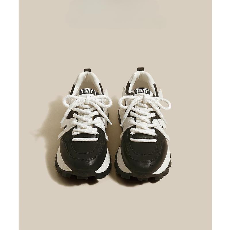 Кожаные папины кроссовки Женские весенние новые на платформе и легкие вафельные кроссовки Forrest Gump Универсальные повседневные кроссовки