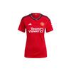 Adidas X Manchester United Second Away 2023/24 Домашняя футболка с коротким рукавом и принтом в виде полосок, женская футболка, красный IP1735