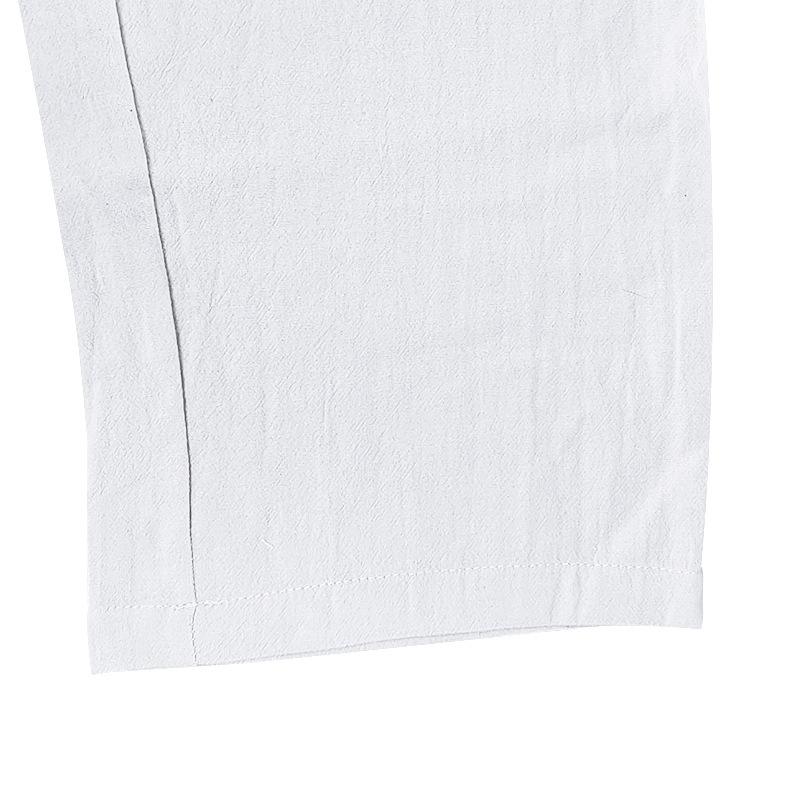 Мужские льняные брюки четыре сезона тонкий дышащий рабочий костюм многокарманные свободные повседневные трендовые широкие брюки