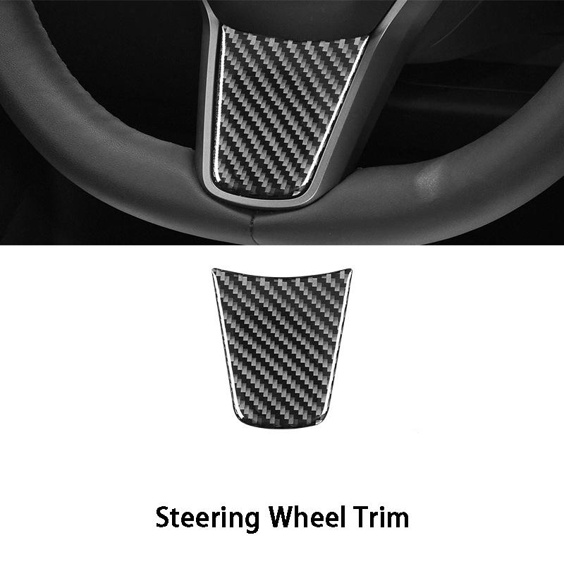 Центральная стойка рулевого колеса из углеродного волокна, крышка подъемника окна, наклейка, украшение, стильные автомобильные аксессуары для модели Tesla