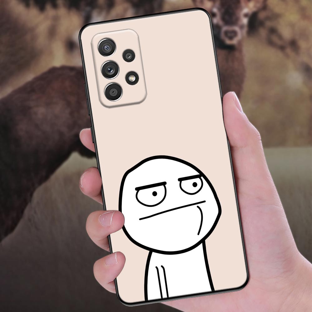Funny Man Middle Finger Phone Cover Galaxy A53 5G Case For Samsung A54 A52 A52S A51 A71 A73 A72 A41 A42 A91 A32 A33 Black Cases