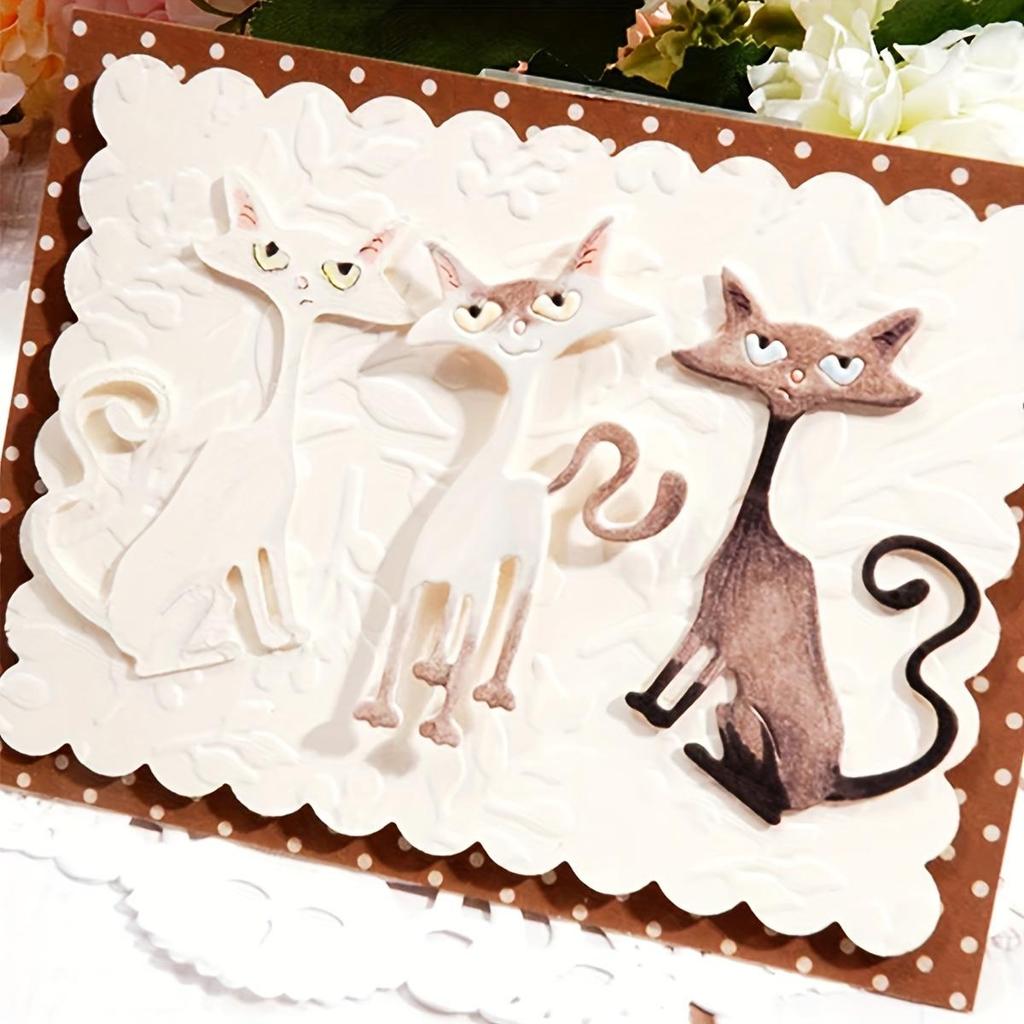 Cats Metal Dies for DIY Scrapbooking Cutting Templates for Cardmaking, Paper Art Craft Supplies