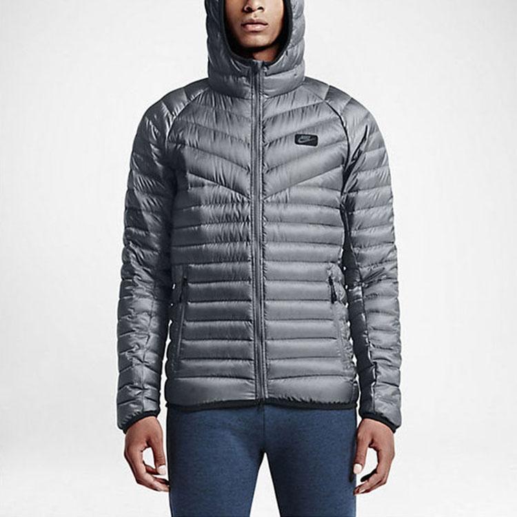 Nike Спортивная утепленная пуховая куртка с капюшоном Серая Мужская 693534-065