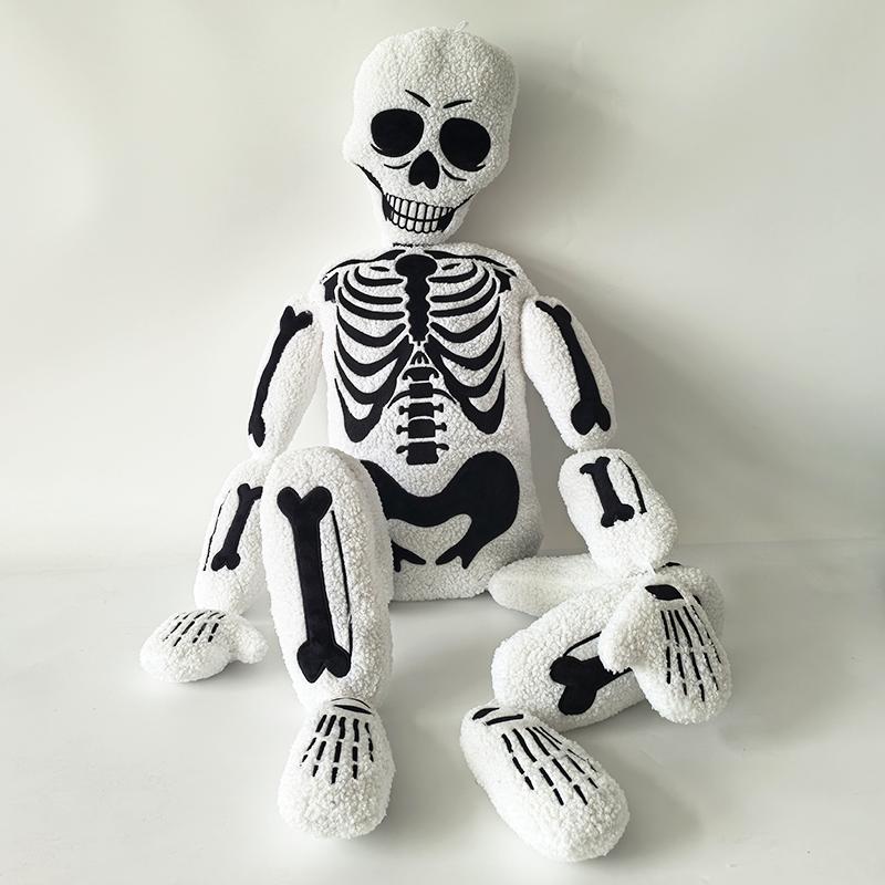 Funny Halloween Plush Toys Cute Skeleton Monster Ghost Skull Cartoon Horror Skull Fluffy Dolls Home Decoration Gifts