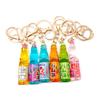 1 Piece Cute Creative Miniature Soda Drink Charm Mini Dollhouse Ornament Simulation Japanese Marbles Bobble Soda Keychain
