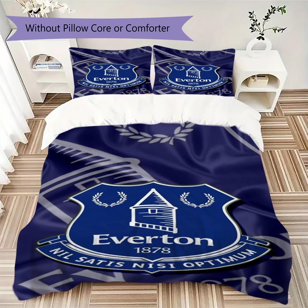Everton FC Pattern Bedding uilt Set uilt Cover Pillowcase Home Decoration Birthday Gift (1 * duvet cover + 2 * pillowcase without core)41