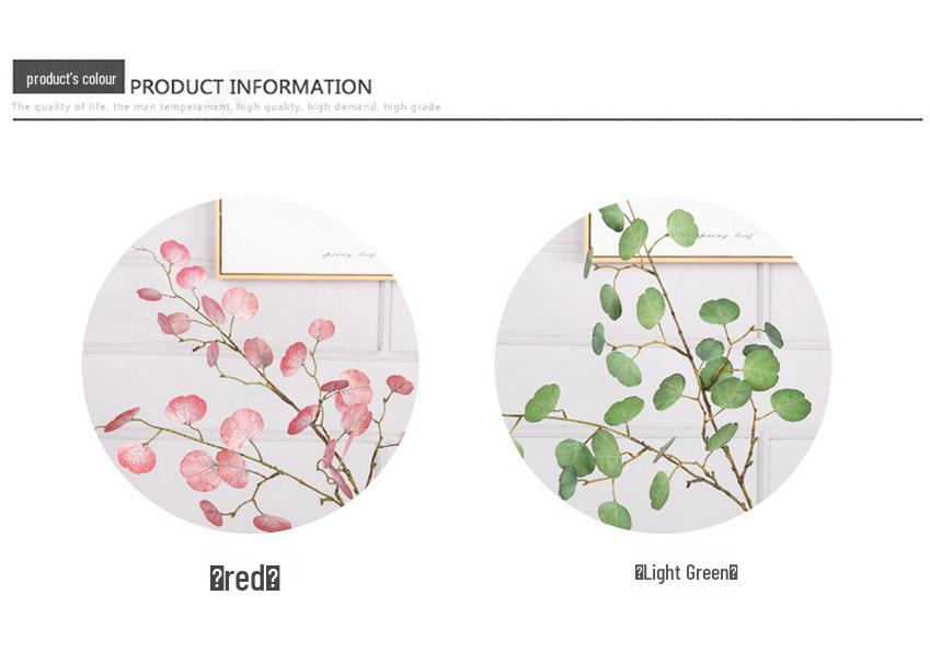 French Round Eucalyptus & Apple Leaf Simulated Plant for Wedding & Home Decor