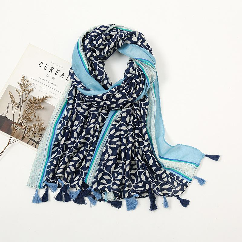 Fashion Luxury Brand Ombre Color Blocked Tassel Viscose Shawl Scarf Lady High Quality Wrap Pashmina Stole Bufandas Muslim Hijab