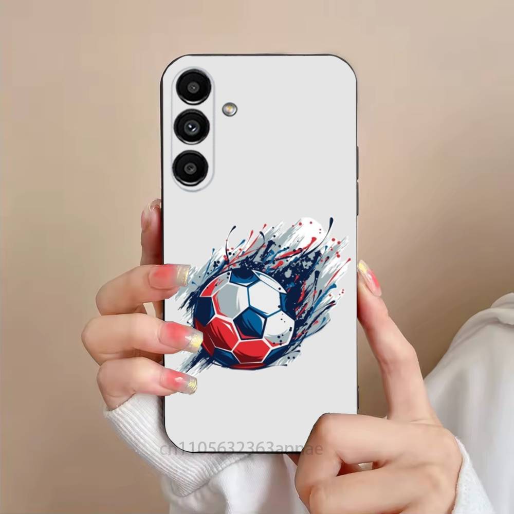 Чехол для телефона Огненный Футбольный Мяч Для Samsung S25,24,23,22,21,S20,Ultra,Plus,FE Черный Мягкий Чехол
