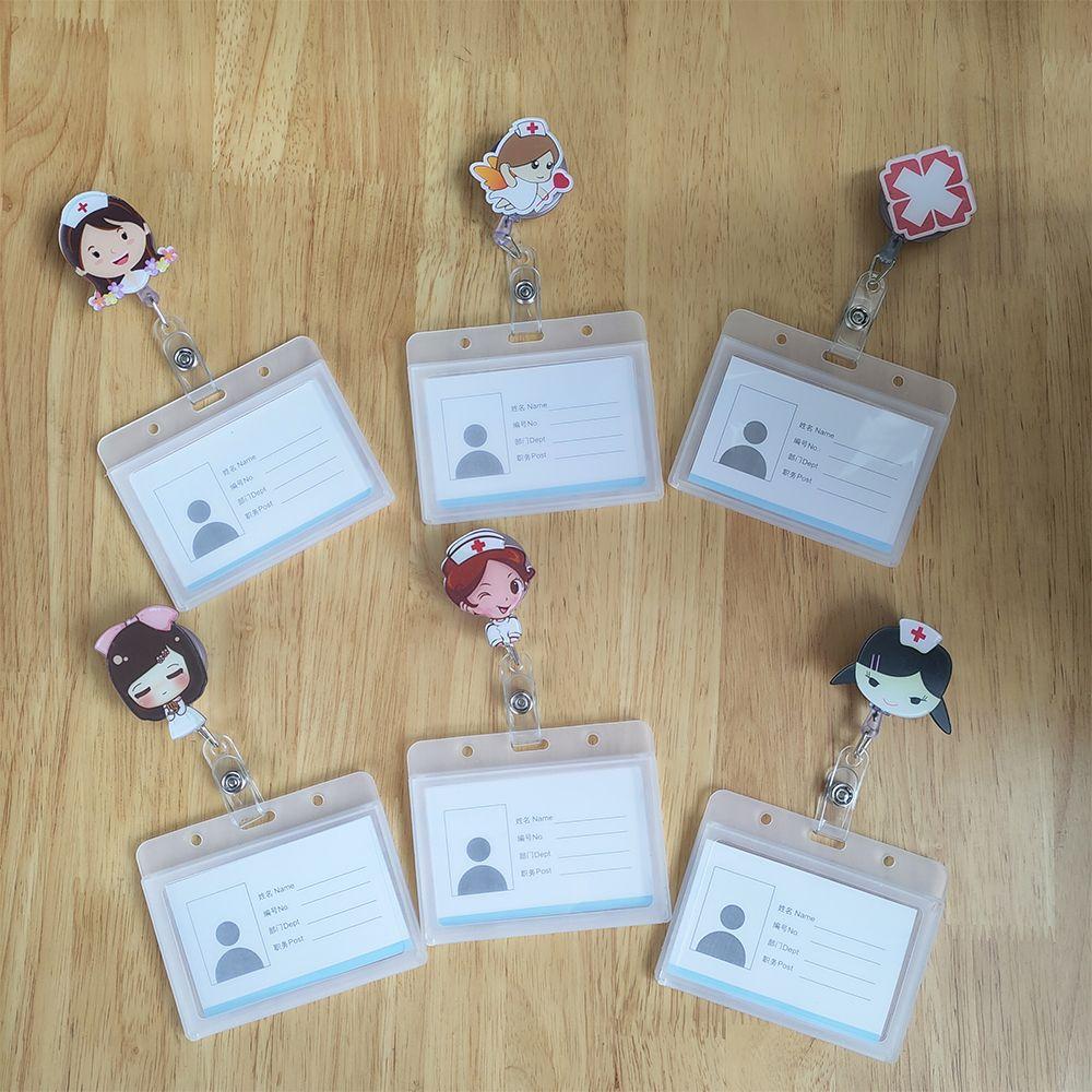 Канцелярские товары для офиса Держатель для ID-карты Медсестра Врач Горизонтальный держатель для карт Выдвижной бейдж-катушка