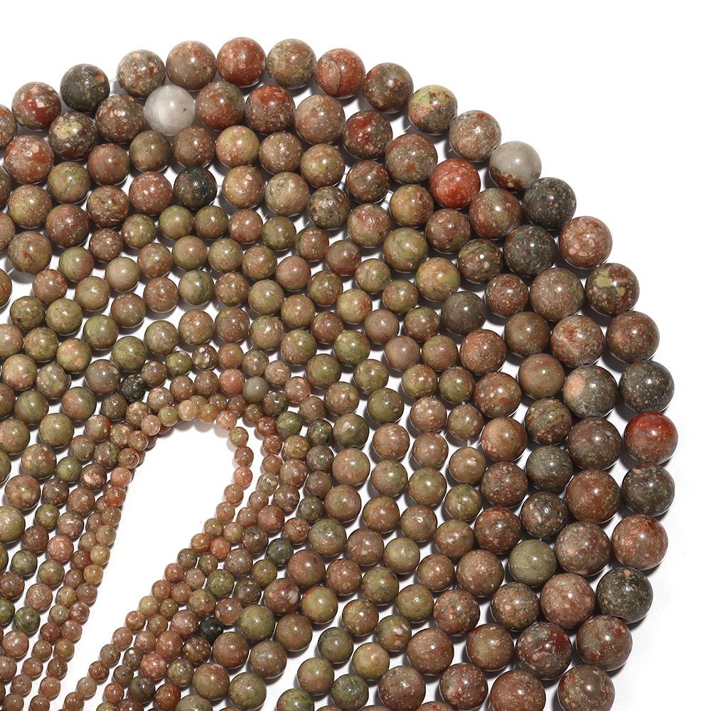 Унакитовый камень, круглые каменные бусины, 15 дюймов, подвески для изготовления ювелирных изделий, 4, 6, 8, 10, 12 мм, модные аксессуары, сделай сам