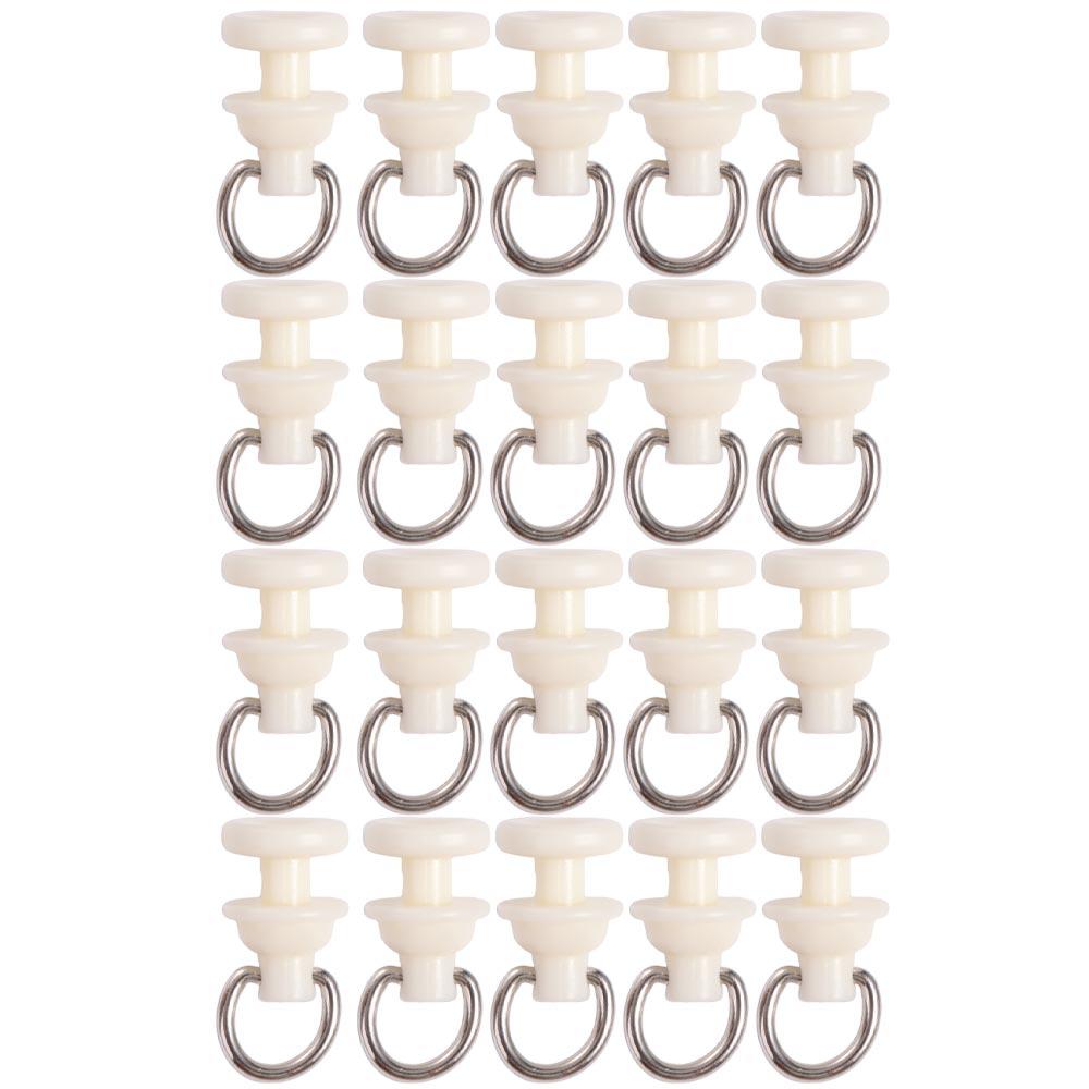 20pcs/pack Silent Curtain Hook Roller White Curtain Track Glider Curtain Track Pulley Windows
