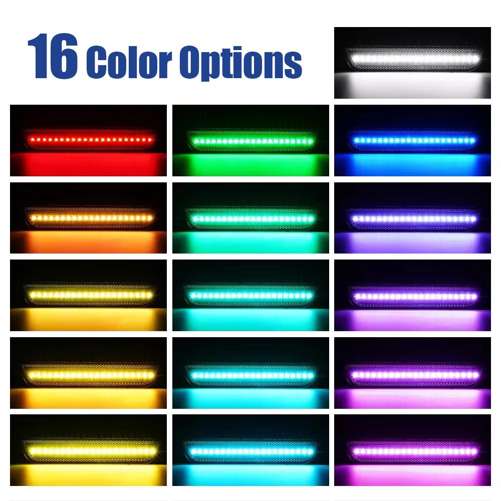 RGB LED Side Marker Lights for Chevrolet Camaro 2010 2015 Remote Control US Stock Front Rear Bumper Lamp
