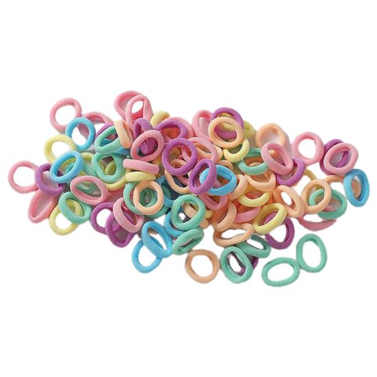 100 шт. маленькое кольцо для волос ярких цветов, плотные, Изысканные детские высокоэластичные простые веревки для волос, аксессуары для волос