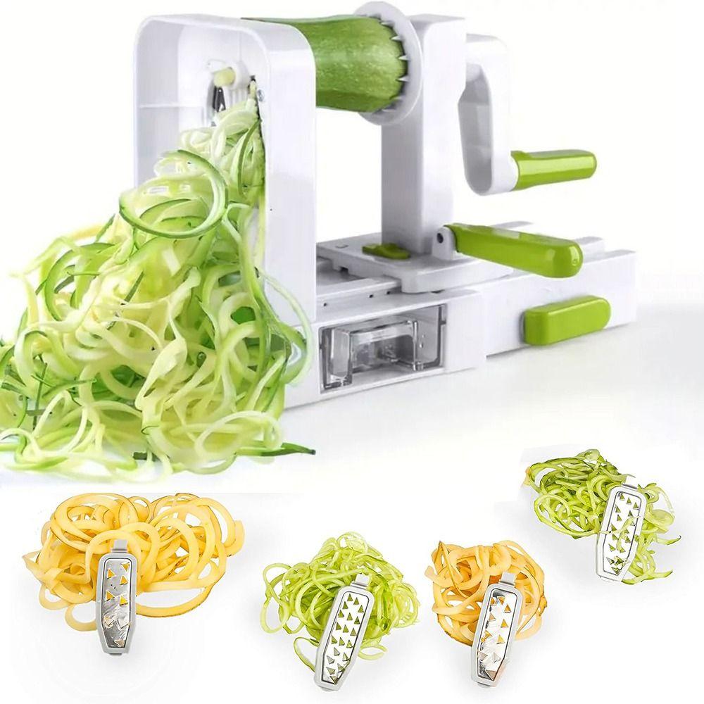 Multifunctional Hand Crank Grater 4 Blades Zucchini Noodle Maker Vegetable Spiralizer Potato
