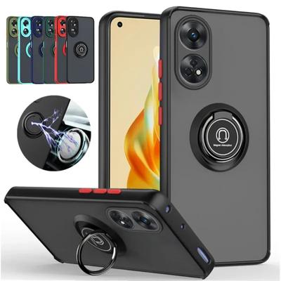 Матовый защитный чехол для OPPO A79 A18 A38 A58 A78 A98 5G A17 A77 A16 A55 чехол-кольцо магнитный держатель подставка противоударный чехол Fundas