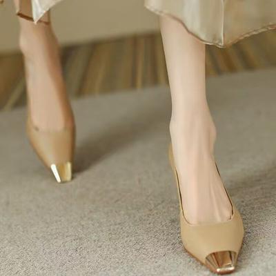 Новые женские туфли на высоком массивном каблуке, элегантные туфли с металлическим квадратным носком, модные туфли-лодочки для женщин, офисная обувь, zapatillas mujer