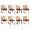 Day and Night - Day and Night Garden Dining Chairs and Cushions 8 Units Solid Acacia Wood
